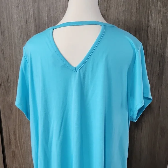 Avenue Blue Relaxed  Size 18/ 20  T-Shirt Short Sleeve V Neck - Picture 4 of 10